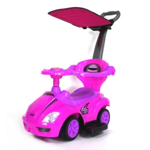 Children Stroller Walker Pushing Bar Kids Ride on Car 3 in 1 Deluxe Mega Car with Horn Music