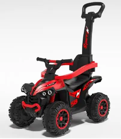 Children Toy Stroller Walker Pushing Bar Kids Ride on Car 3 in 1 Deluxe Mega Car with Horn Music