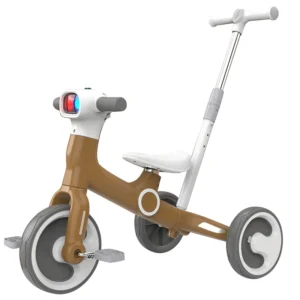 Children Tricycle With Pedal Music Led Light Three Wheels Baby Ride on Car Kids Tricycle 4 in 1 for 2-6 Years