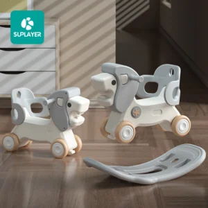 Children Unicorn Chair Unpowered 3 in 1 Baby Plastic Kids Rocking Horse Ride on Toy Animals