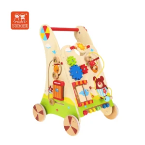 Children Wooden Activity Baby Walker Toy Educational Toy for Kids Wooden Activity Learning Walker