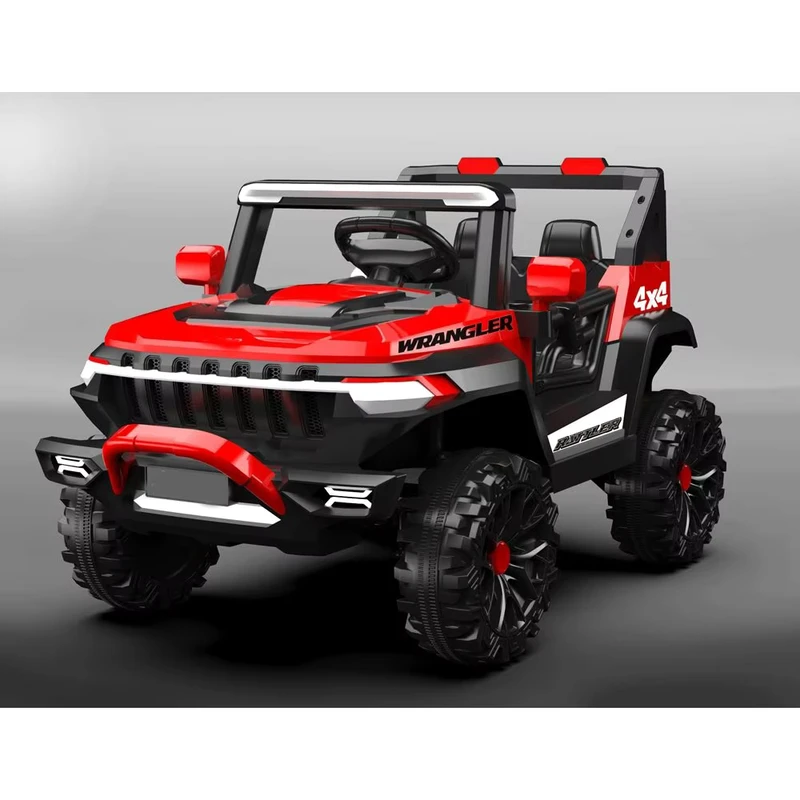 Children's 12V Battery Four Wheel Drive Electric Ride On Vehicle Off Road Passenger Stroller with Plastic Toy Car for Kids