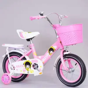 Children’s 3 8 Year Old Unisex Balance Bike with Steel Fork Adjustable Saddle & Training Wheels Aluminum Frame