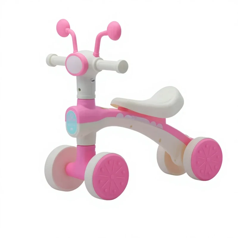 Children's 3 in 1 Plastic Car Style Learning Toys Four Wheel Push Cart & Balance Bike for Boys and Girls