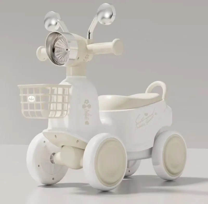 Children's 4-Wheel Balance Bike 4-Wheel Scooter Walker Balance Trainer for 1-2-3-Year-Old Boys Girls Toddler & Infant Glider