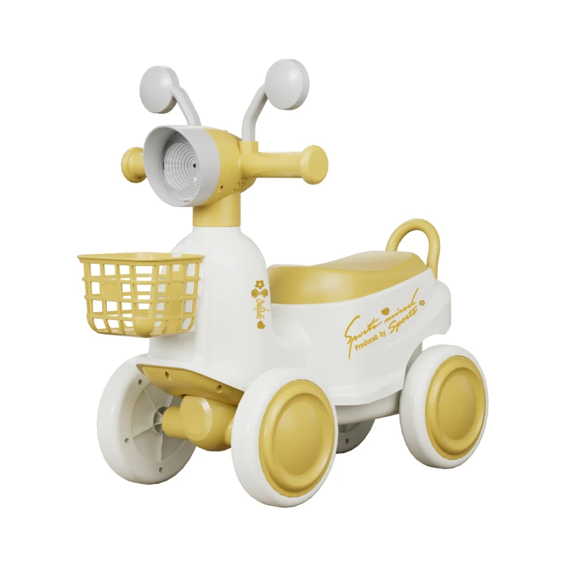 Children's 4 Wheel Balance Bike & Scooter Ride on Car for 2 4 Year Olds