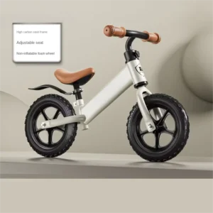 Children’s Balance Bike with Bead Pedal Pedless Bicycle for 2-3-6 Years Old Babies Light Sliding Scooter with Steel Fork