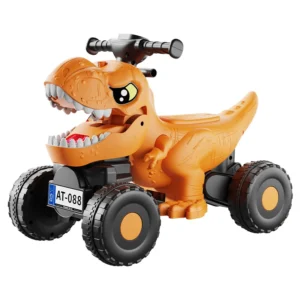 Children’s Battery Powered Electric Ride-On Dinosaur Model Toy Car Ambient Lights Spray Function USB Interface Early Education