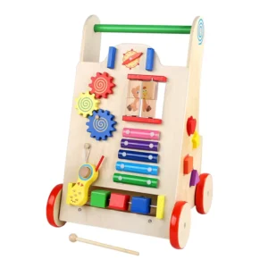 Children’s Education Wooden Frame Baby Walkers Andadores Para Bebés Juguetes Trolley Toys for Kids Boys Girls