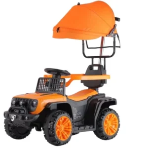 Children’s Electric ATV Ride On Toy Car with Push Handle and Canopy Remote Control Plastic Construction
