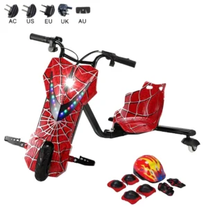Children’s Electric Drift Trike Three-Wheeled Tail-Flick Kart with 250W Motor Steel Body Max Speed <2m/s 100kg Load Capacity