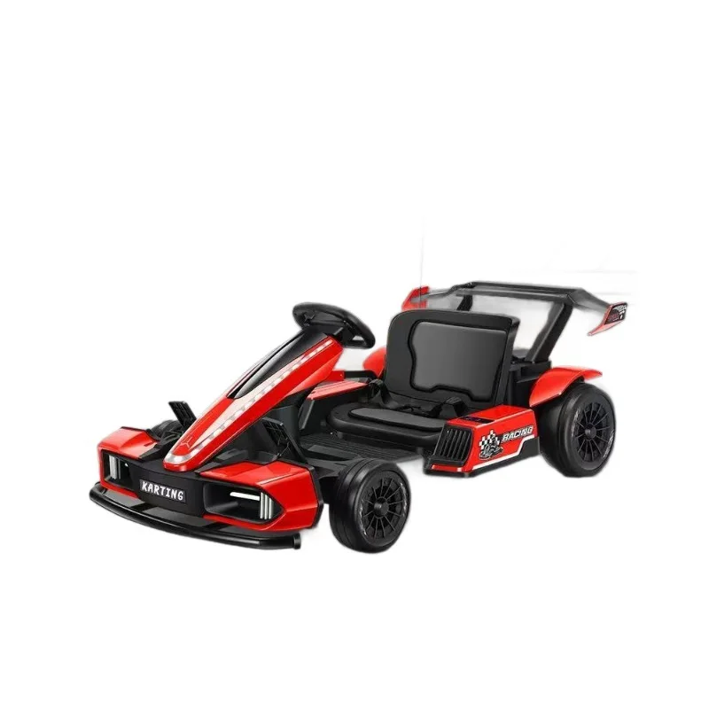 Children's Electric Four Wheel Drift Kart Large 12V7.0ah Battery Remote Control Ride On Toy Go Kart for Ages 5 7 Plastic