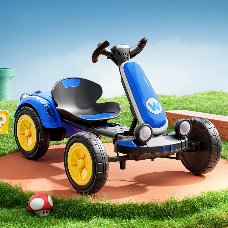 Children's Electric Four Wheel Ride On Go Kart with Remote Control Outdoor Car Toy
