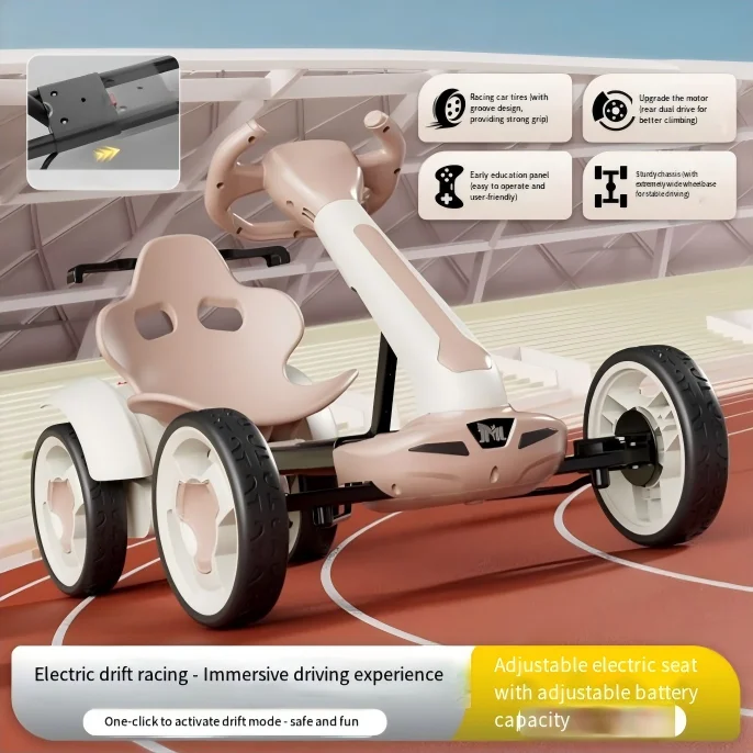 Children's Electric Go Kart Foldable Remote Controlled Bluetooth Music Light Equipped Four Wheels