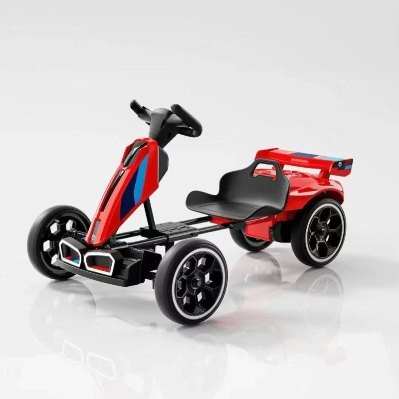 Children's Electric Go Kart Four Wheel Remote Control Go Kart for 3 8 Year Olds Foldable Convenient Charge