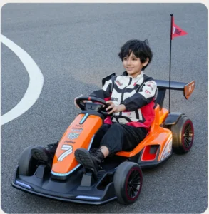 Professional 24V Dual Motor Kids Go Kart with Parent Remote Control LED Lights Battery Powered Sporty Outdoor Style e go cart