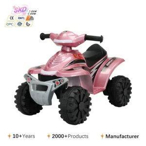 Children’s Electric Motorcycle Four-Wheel Plastic Toy Car for 3-6 Years Old Boys Girls Battery Powered Charging Stroller Big