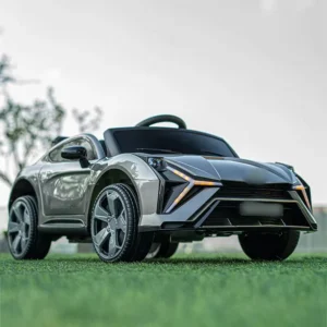 Children’s Electric Plastic Car Boys Girls Four Wheel Remote Control Music Rechargeable Battery Powered Kids’ Toy Car