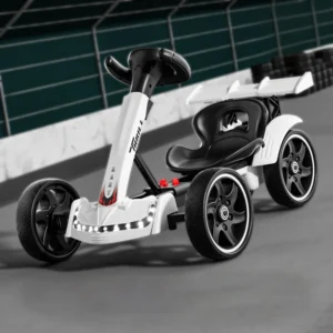 Children’s Electric Ride On Go Kart 4 Wheel Foldable Remote Controlled Plastic Toy Car for Indoor Outdoor Use 2-4 Years Unisex