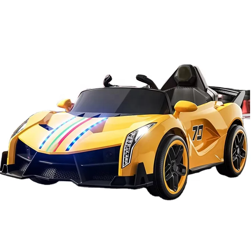 Children's Electric Rocking Four-Wheel Plastic Car for Boys and Girls Baby Remote Control Rechargeable Sports Toy Sitting