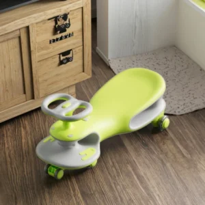 Children’s Electric Swing Car Anti Rollover Toy with Mute Wheel for 1-3 Year Old Boys and Girls Plastic Material