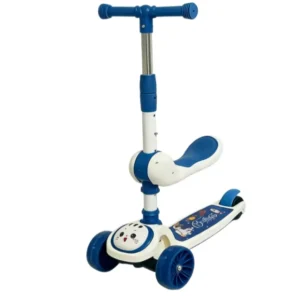 Children’s Electronic Folding Scooter Seat 3 Wheel Plastic Frame Battery Powered Height Adjustable for 3 6 Years Old Outdoor Use