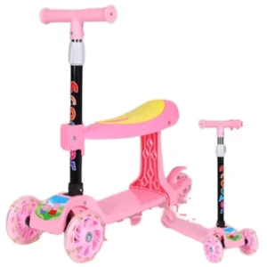 Children’s Foldable Tricycle with Seat 3-in-1 Meter-High 3-Wheel Metal Frame for 1-8 Years Old
