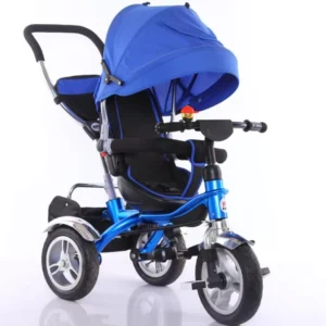 Children’s Folding Tricycle Baby Bike with Safety Guard and Push Bar for Ages 2 4 Made of Durable Plastic