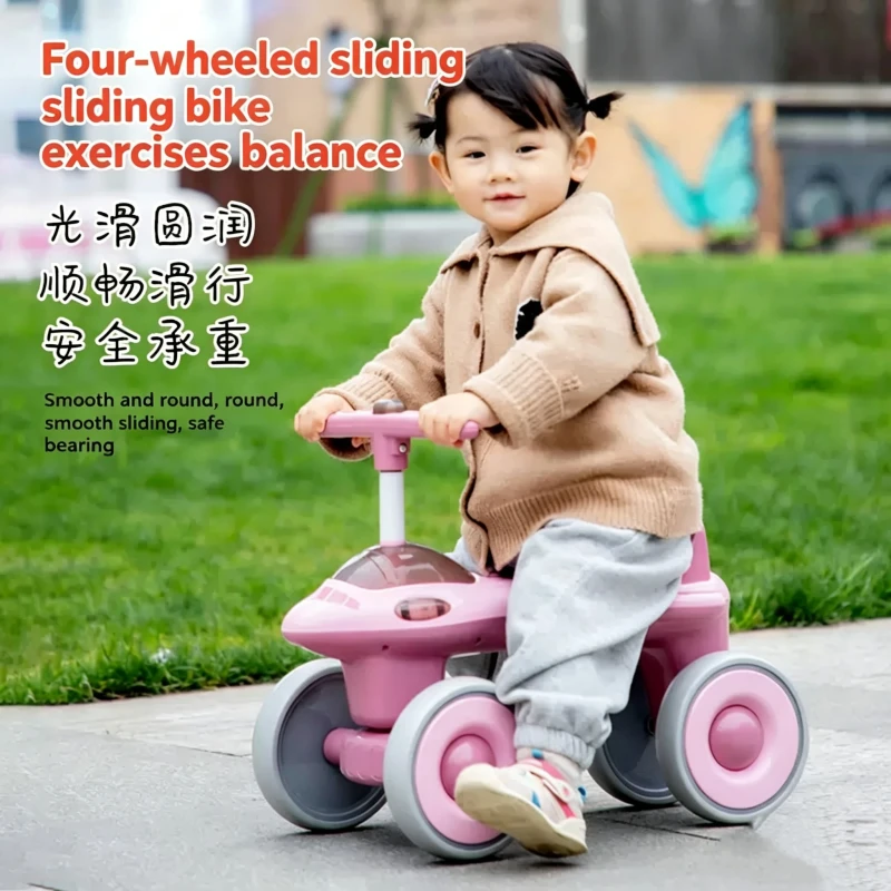 Children's Foot-Powered PP Plastic Ride-On Swing Car 4 Wheels 2-4 Years Unisex Exercise Toy