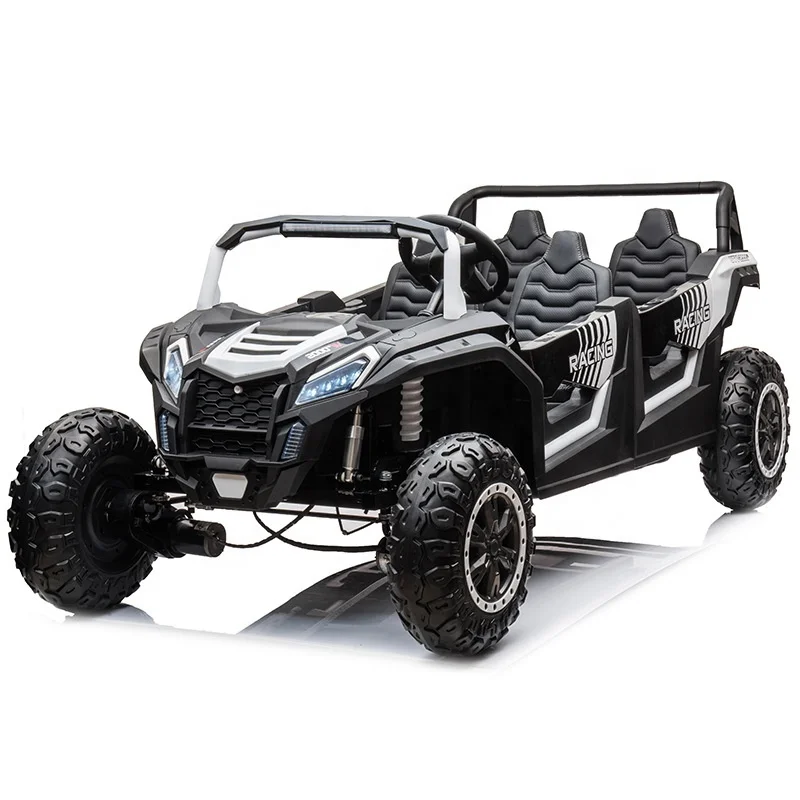 Children's Four Seater Battery Powered Plastic Ride On Toy Car with Inflatable Tires for Parent Child Playtime