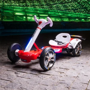 Children’s Four-Wheel Electric Toy Cart Battery-Powered Ride-On Kart Seat for Kids 2-4 Years Featuring Remotely Operated