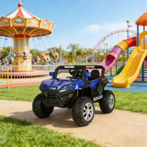Children’s Four-Wheel Off-Road Plastic Car 2.4G Remote Control Battery Multi-Function Ride-On Toy Double