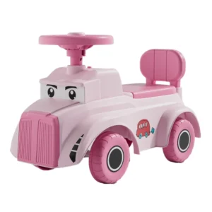 Children’s Four Wheeled Plastic Battery Powered Ride On Music Enabled Toy Car Rolling Feature Slide for 2 4 Years Boys Girls