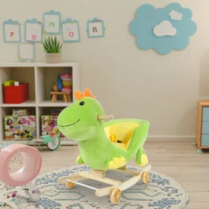 Children’s Gifts Plush Rocking Chair Animals Toys Battery Operated Wooden Rocking Horse for Toddler