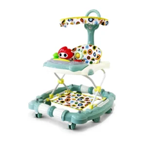 Children’s Hand propelled Multi functional Anti rollover Music Foldable Plastic Baby Walker Toddler Stroller Learning Walk 20KG