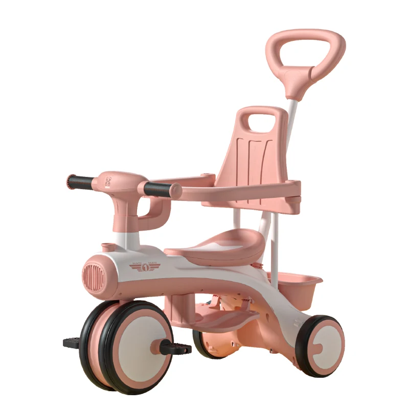 Children's Infant Three Wheels Tricycle Kids' Push and Ride Tribike Bicycle for 1 3 6 Years Old