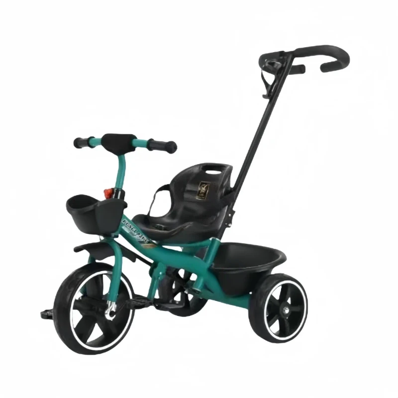 Children's Metal Frame Tricycle with Push Rod for 1 6 Years Old Model HLZ 540