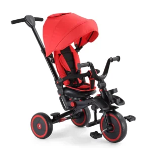 Children’s Metal Frame Tricycle with Sunshade and Pushbar 3 EVA Wheels EN71 Certified for 2-7 Year Olds