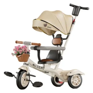 Children’s Metal Tricycles and Pedal Bikes for 1-5 Year Olds with Soft-seat Push Cart Feature Bicycle for Kids