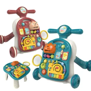 Children’s Multifunctional Learning Table Three in One Early Education Baby Stroller Walker Toys