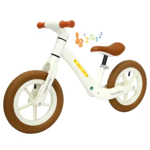 Children’s Music Lights Training Balance Bike 12 Inch No Pedal Single Speed Inflatable Tires No Brakes 100kg Load Capacity 2-5