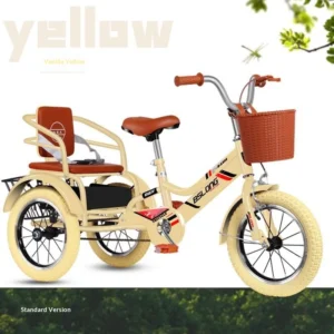 Children’s Pedal Tricycle Rear Cargo Box Double Seat for 3-6-12 Year Old Kids Large Size for Boys Girls Model TT749642667625