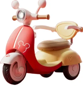 Children’s Plastic Electric Tricycle Three-wheeled Boys Girls Two-seater Battery-Powered Safety Features 2 to 4 Years