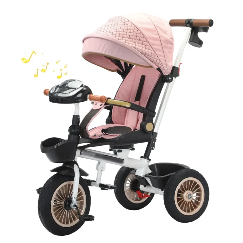Children's Plastic Three wheeled Tricycle with Multi functional Lighting and Music for Ages 2 4 Years