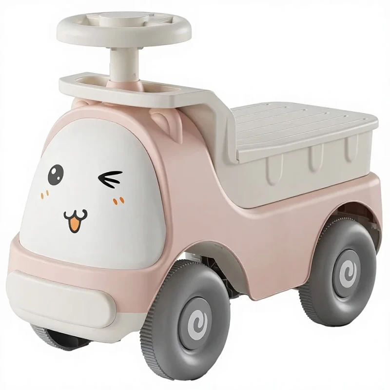 Children's Ride-On Sliding Car Toy for Ages 2-4 Plastic 4-Wheel Music & Light Features