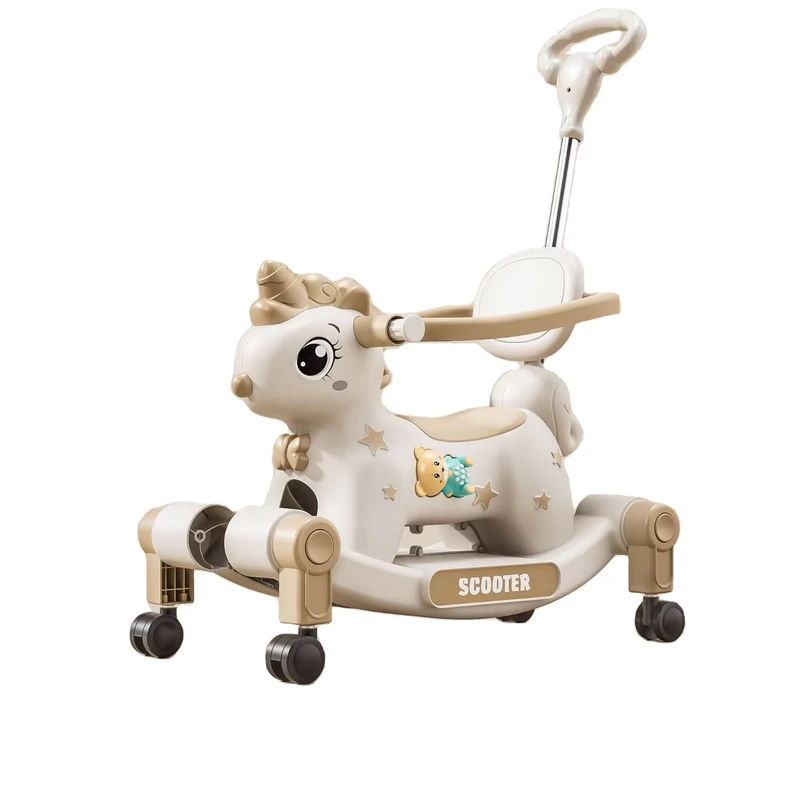 Children's Rocking Horse Ride On Baby Walker Stroller Plastic First Birthday Gift for 6-12 Months to 1-3 Years
