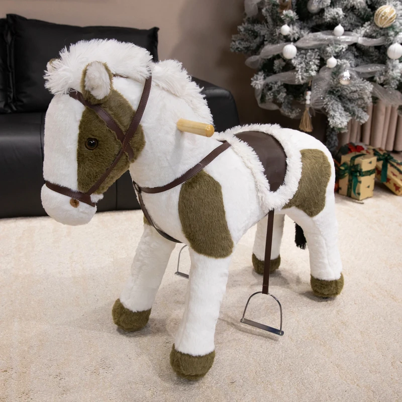 Children's Rocking Horse Three in One Plush Seat Toy Riding Toy