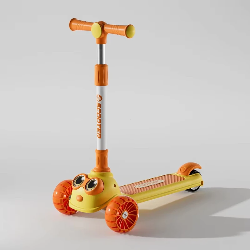 Children's Scooter Adjustable Height Light up 3 Wheels Foldable Kick Scooters for Kids Toddlers 3-6 Years Old