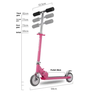Children’s Scooter Aluminum Alloy Foldable Skateboard Plastic for Outdoor Use
