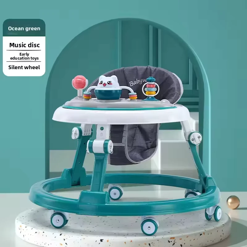 Children's Scooter Foldable Baby Walker with Six Wheels Safety Feature for Kids' Learning and Walking